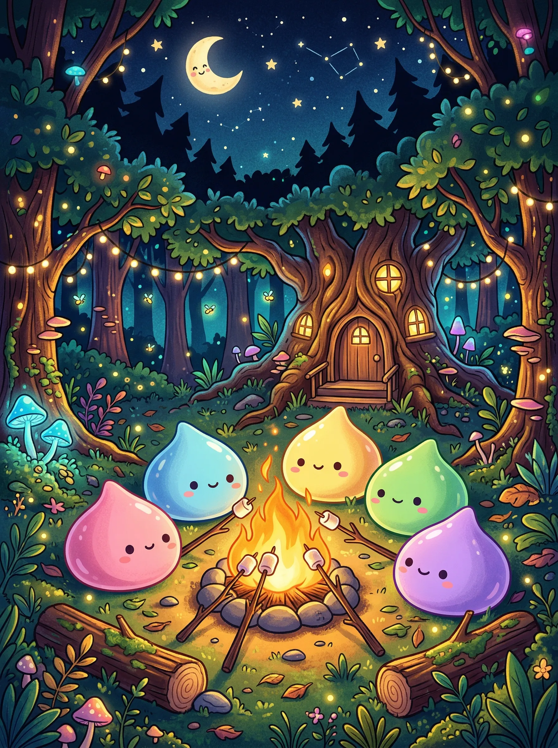 Illustrated scene from Squishy Slime Sanctuary